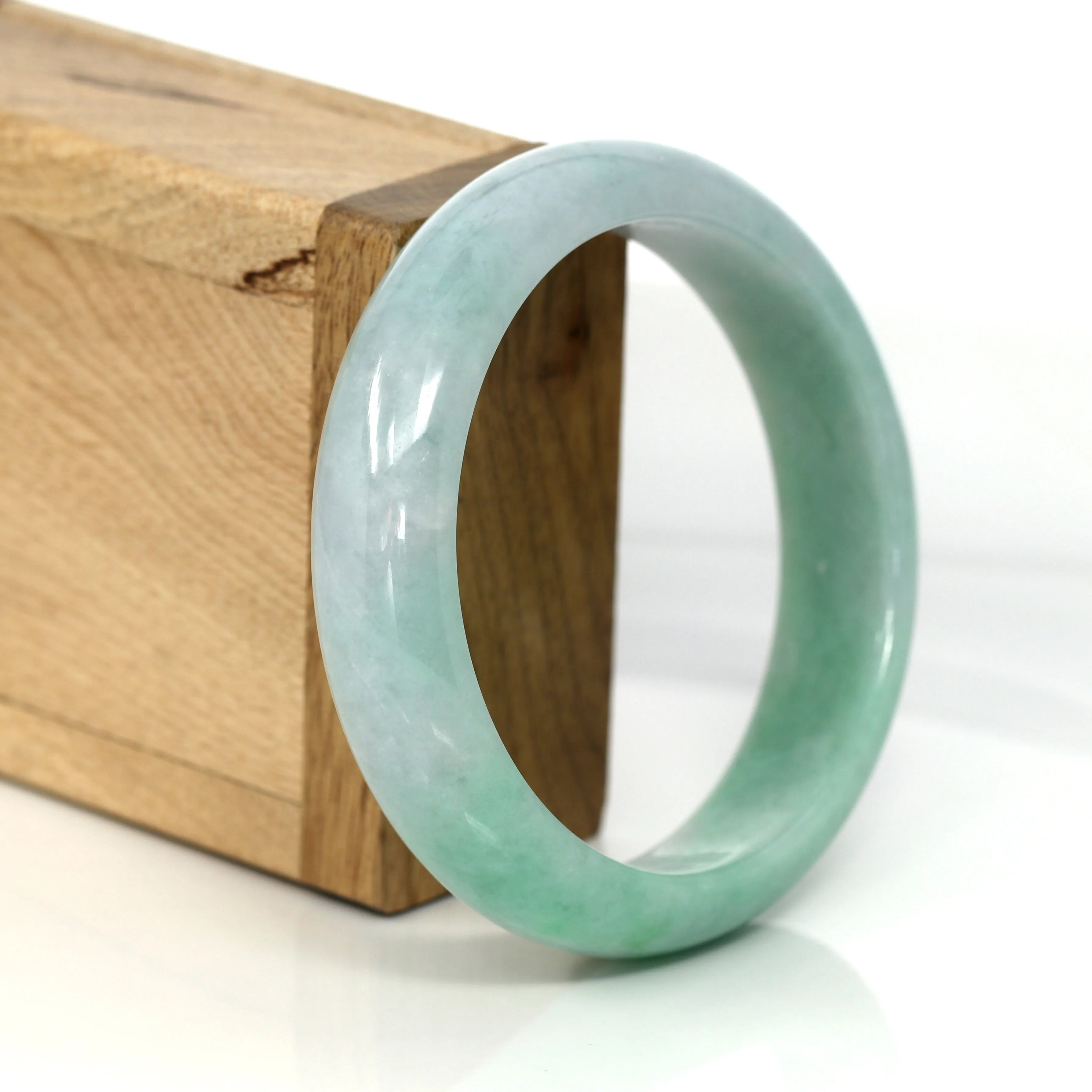 High-quality Green Natural Burmese Jadeite Jade Bangle (59.68 mm ) #296