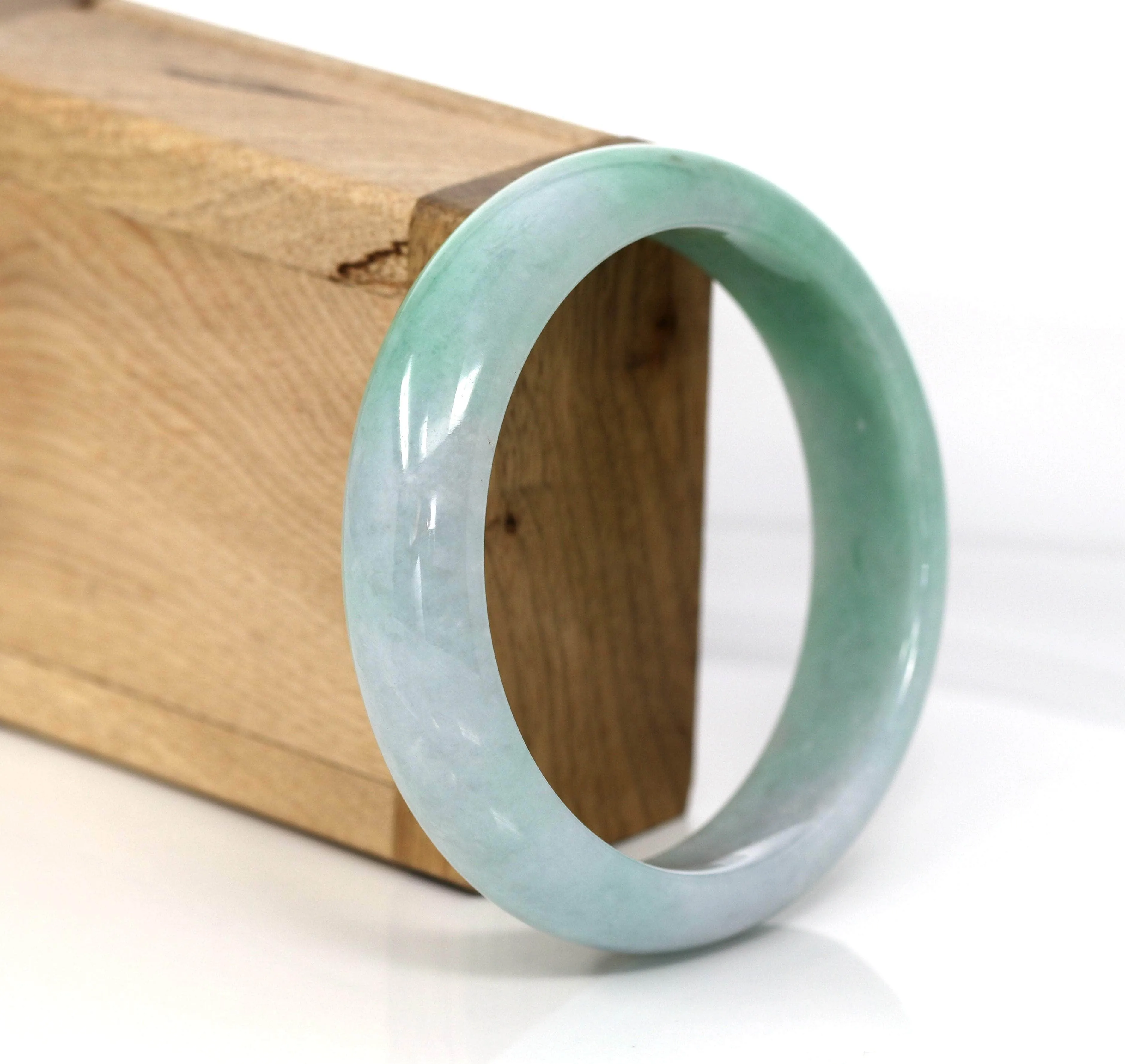 High-quality Green Natural Burmese Jadeite Jade Bangle (59.68 mm ) #296