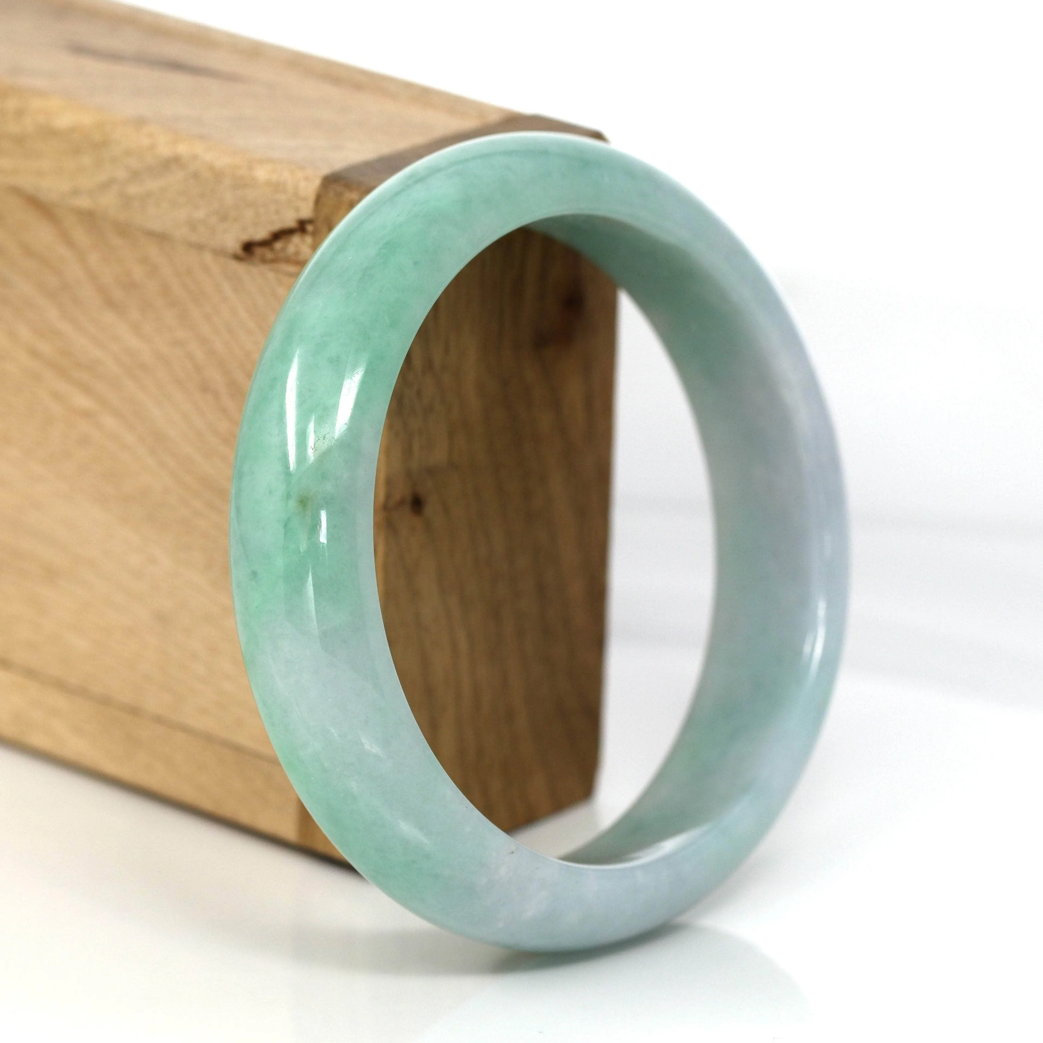 High-quality Green Natural Burmese Jadeite Jade Bangle (59.68 mm ) #296