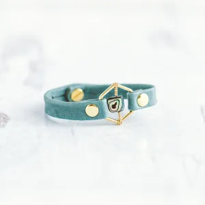 Honeycomb Bracelet - Gold & Sky Blue - Abalone