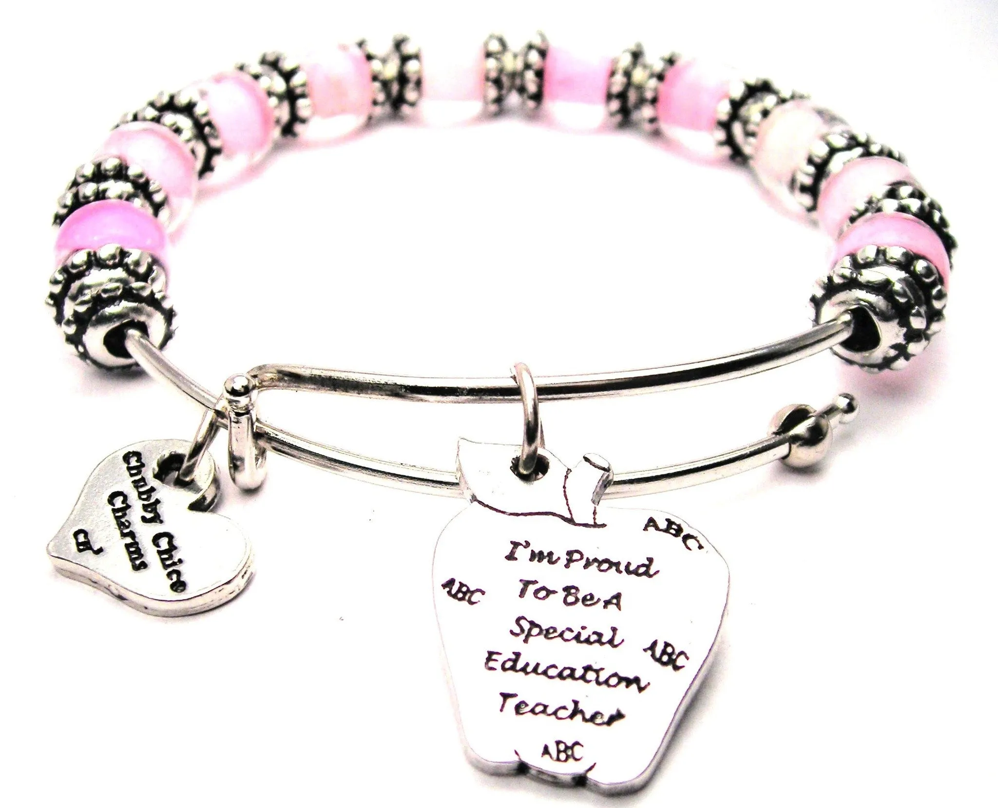 I'm Proud To Be A Special Education Teacher 9mm Glass Beaded Single Bracelet