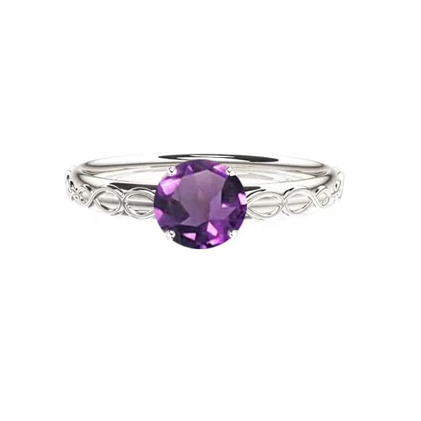 Infinity Celtic Amethyst Engagement Ring