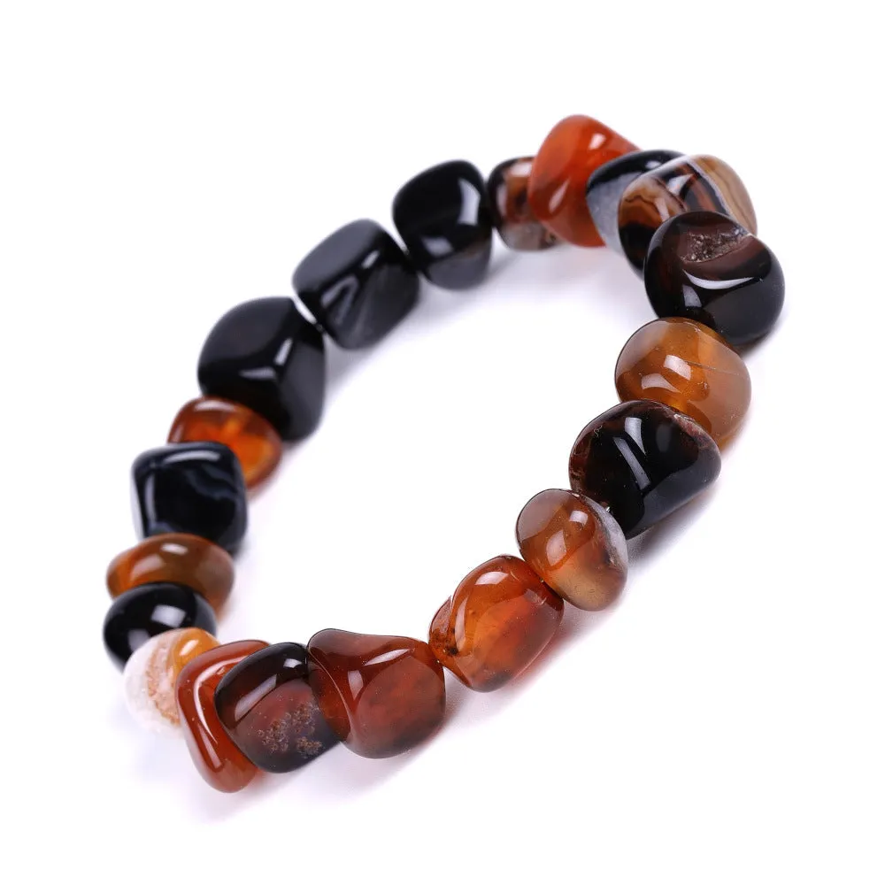 Irregular Bracelet with Shape Mixed Color Red Black Dream Agate Bracelet Ornament