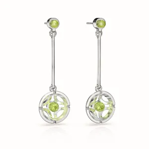 Jalan Besar Drop Earrings - Sterling Silver - Peridot