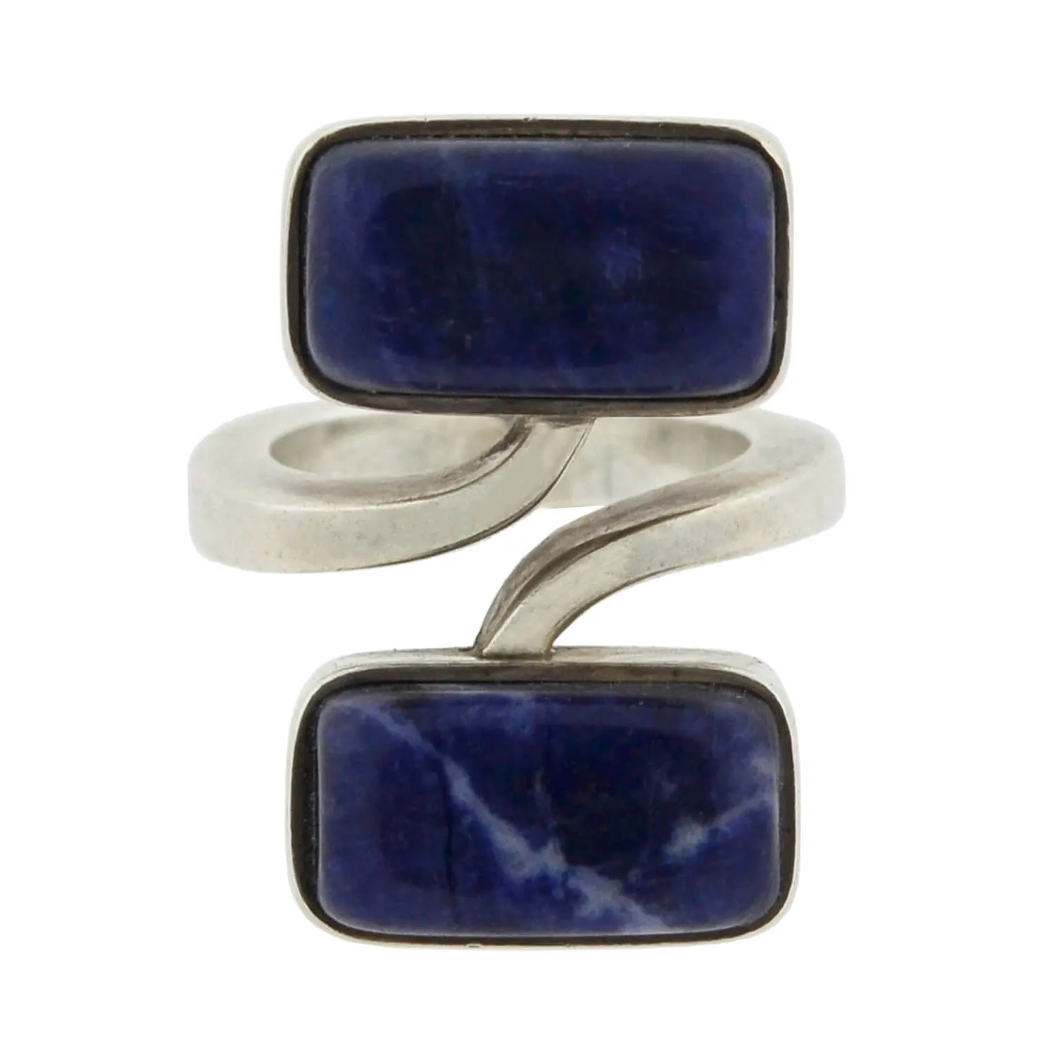 JENS HOUGAARD Vintage Sterling Lapis Lazuli Bypass Ring