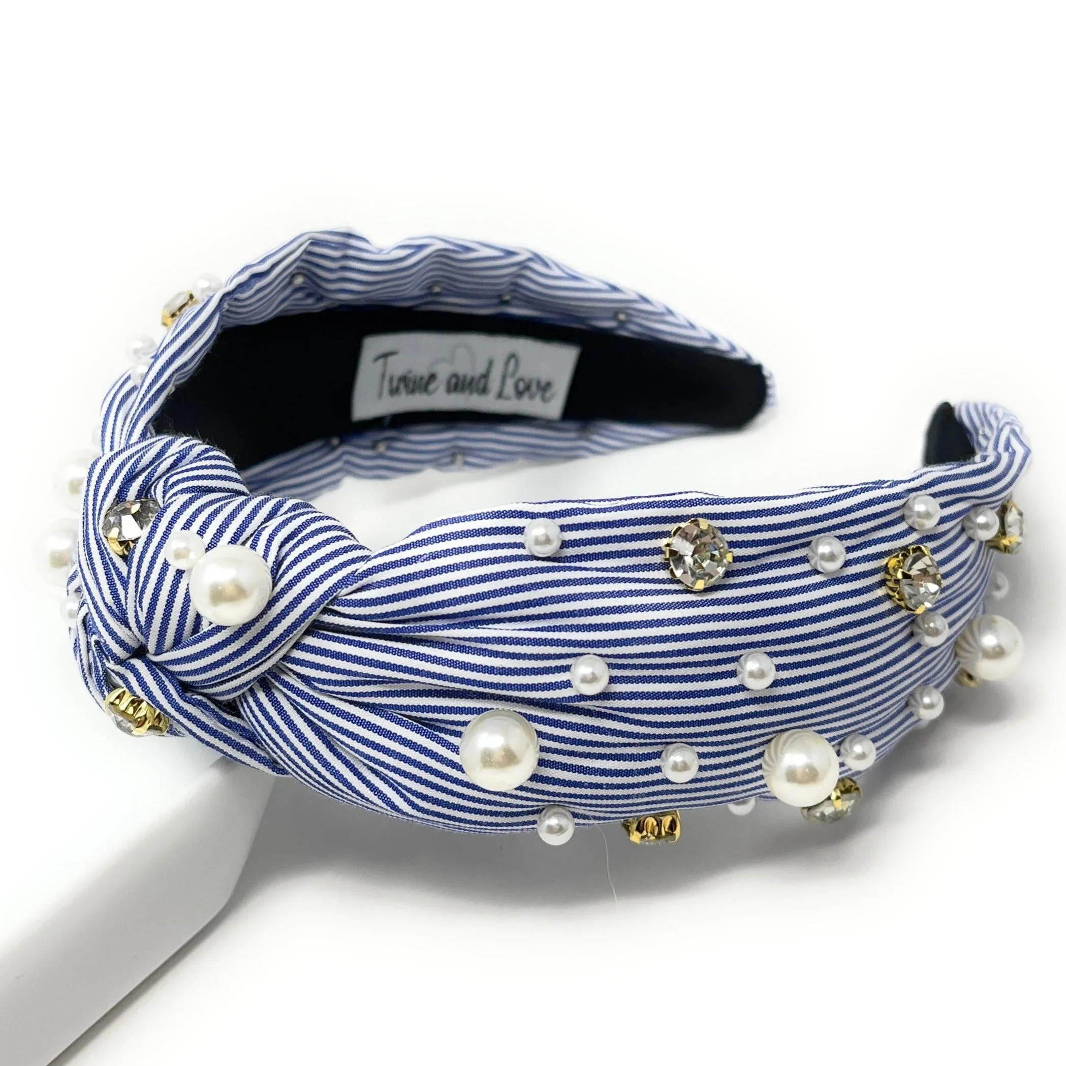 Katie Stripe Knot Jeweled Headband (more colors)