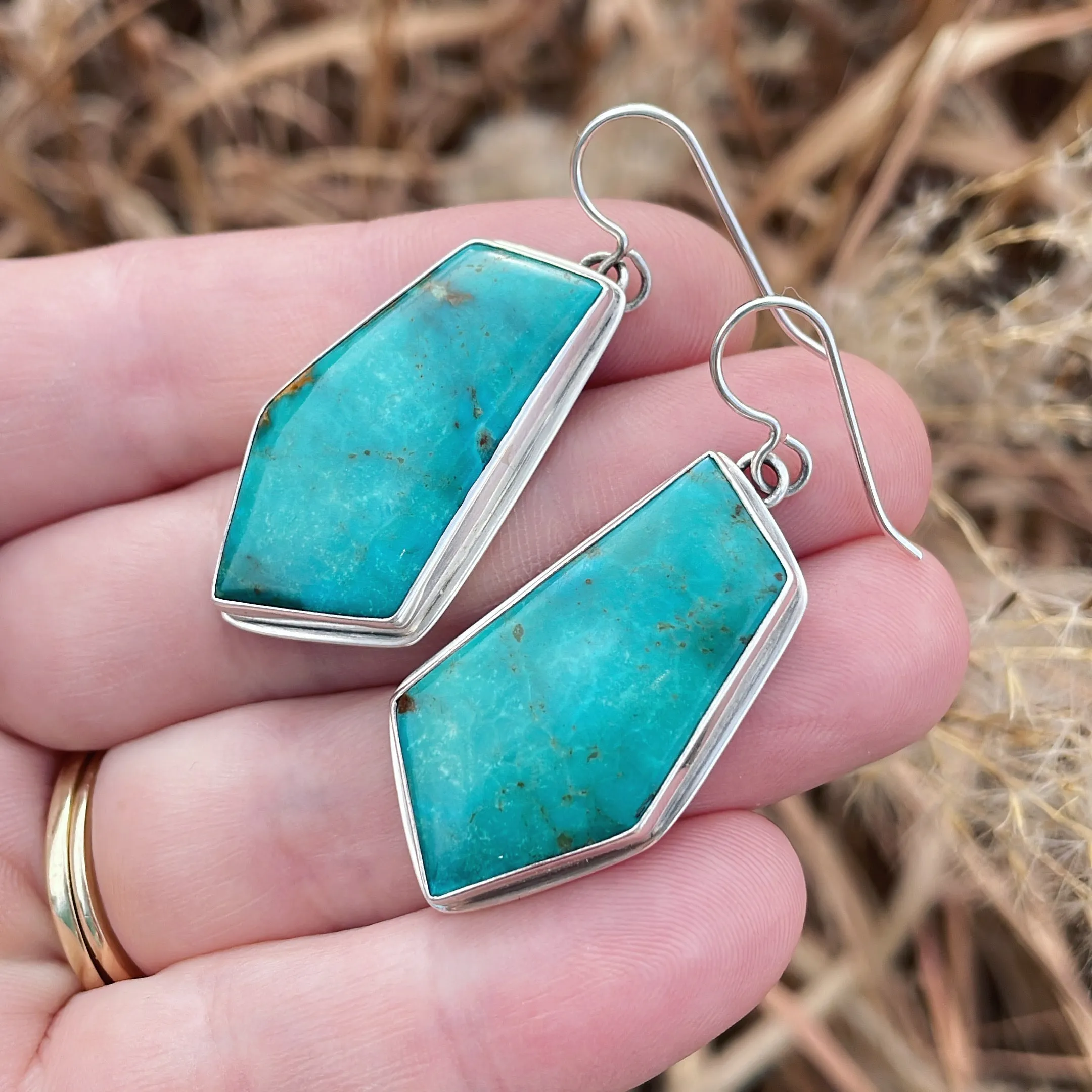 Kingman Turquoise and Sterling Silver Earrings