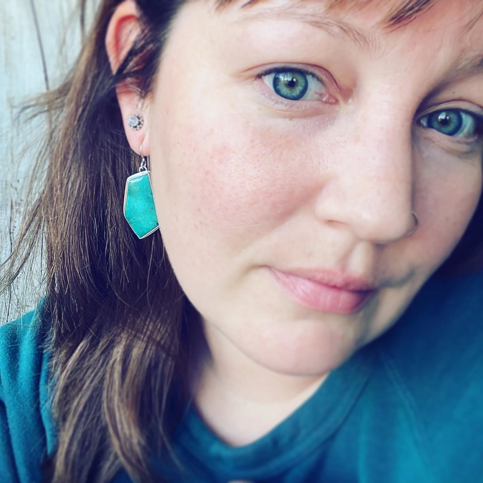 Kingman Turquoise and Sterling Silver Earrings