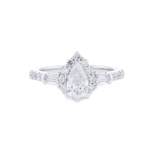 Kinsley Pear Halo Ready for Love Diamond Engagement Ring