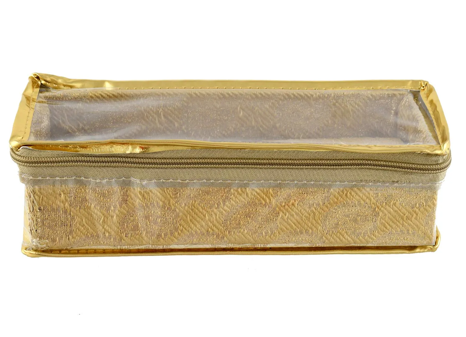 Kuber Industries Carry Design Brocade Hardboard One Rod Bangle Box (Gold) -CTKTC38738