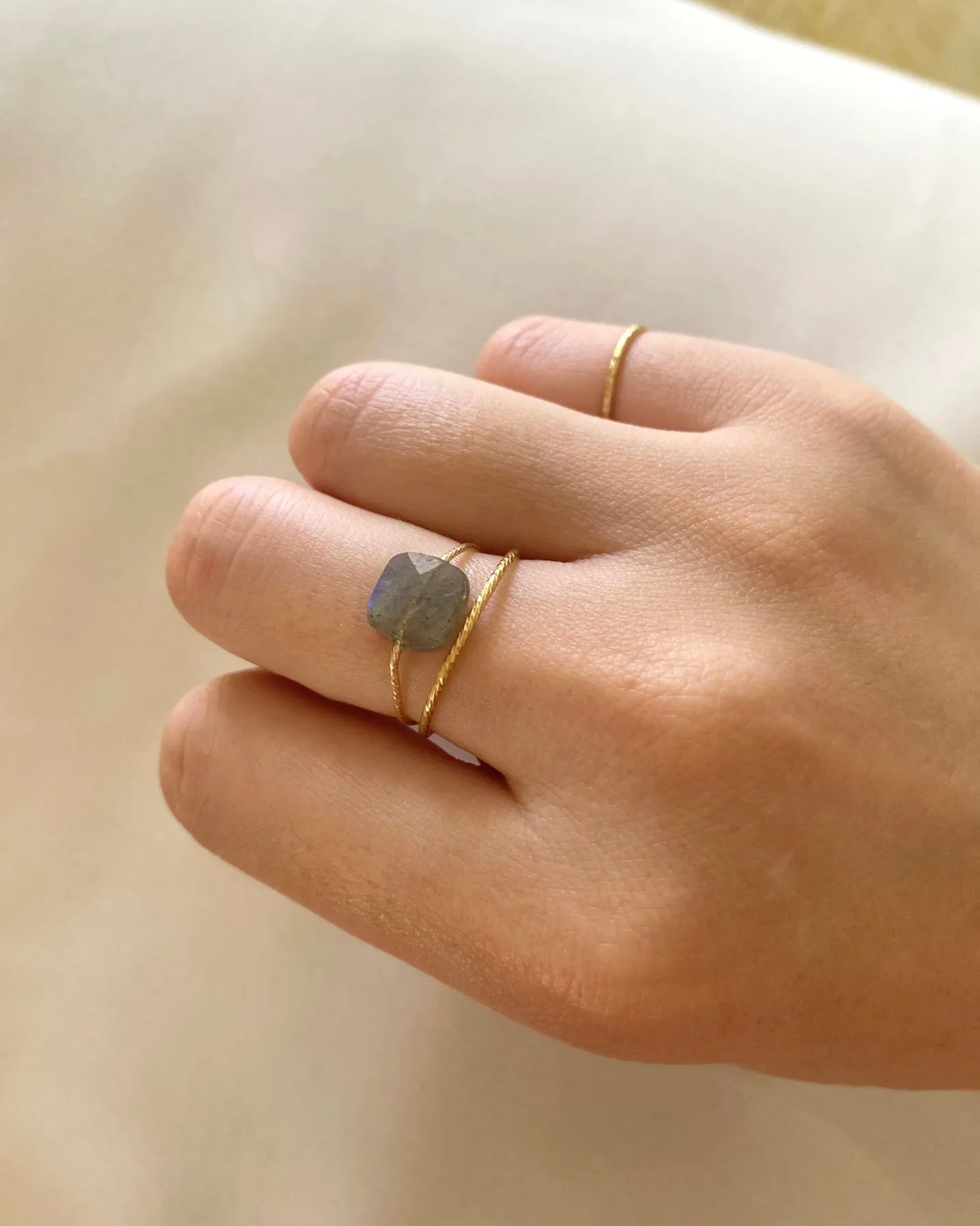 Labradorite Square Daily Serenity Ring