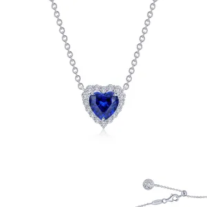 Lafonn Simulated Diamond & Fancy Lab Grown Sapphire Halo Heart Necklace SYN001SP20