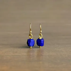 Lapis Bead Drop Earrings