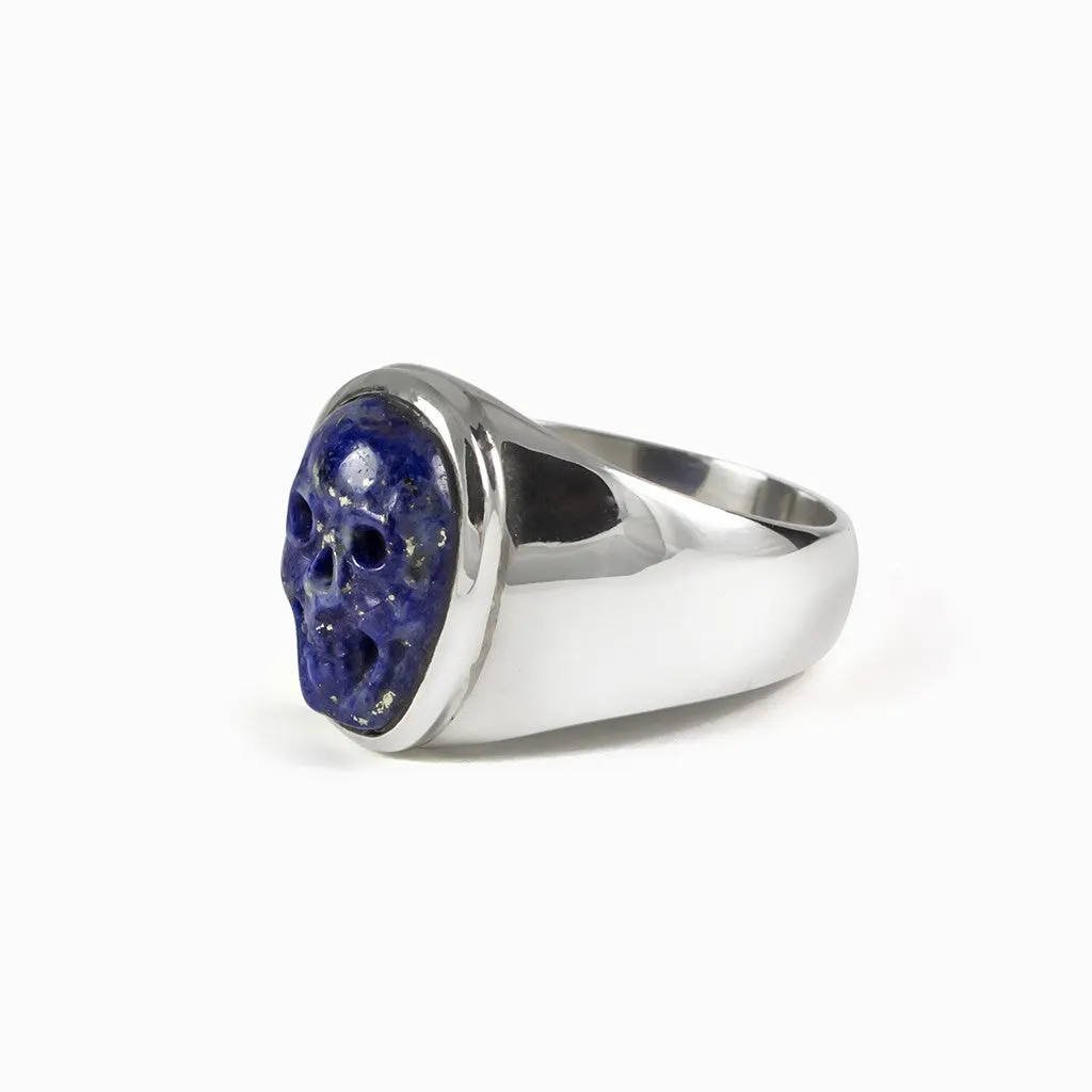 Lapis Lazuli Skull Ring