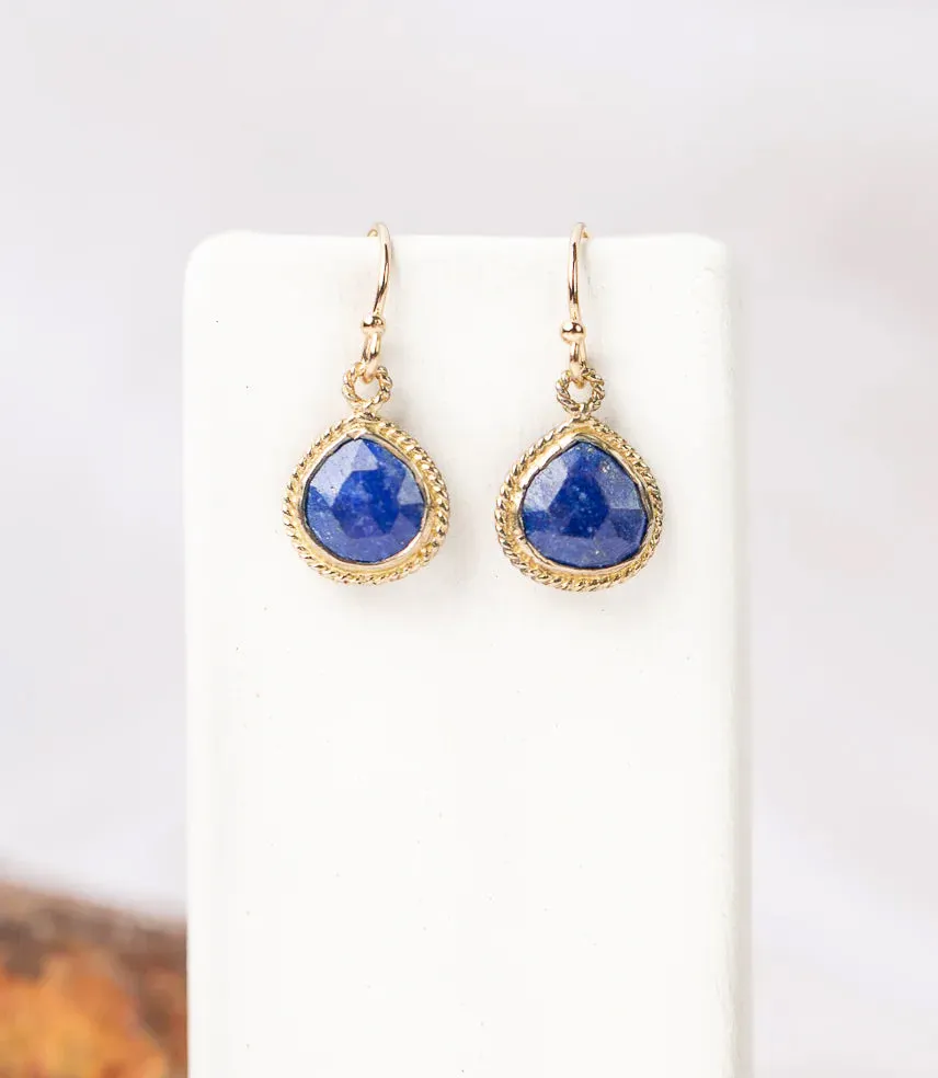 Lapis Stone Drop Earrings