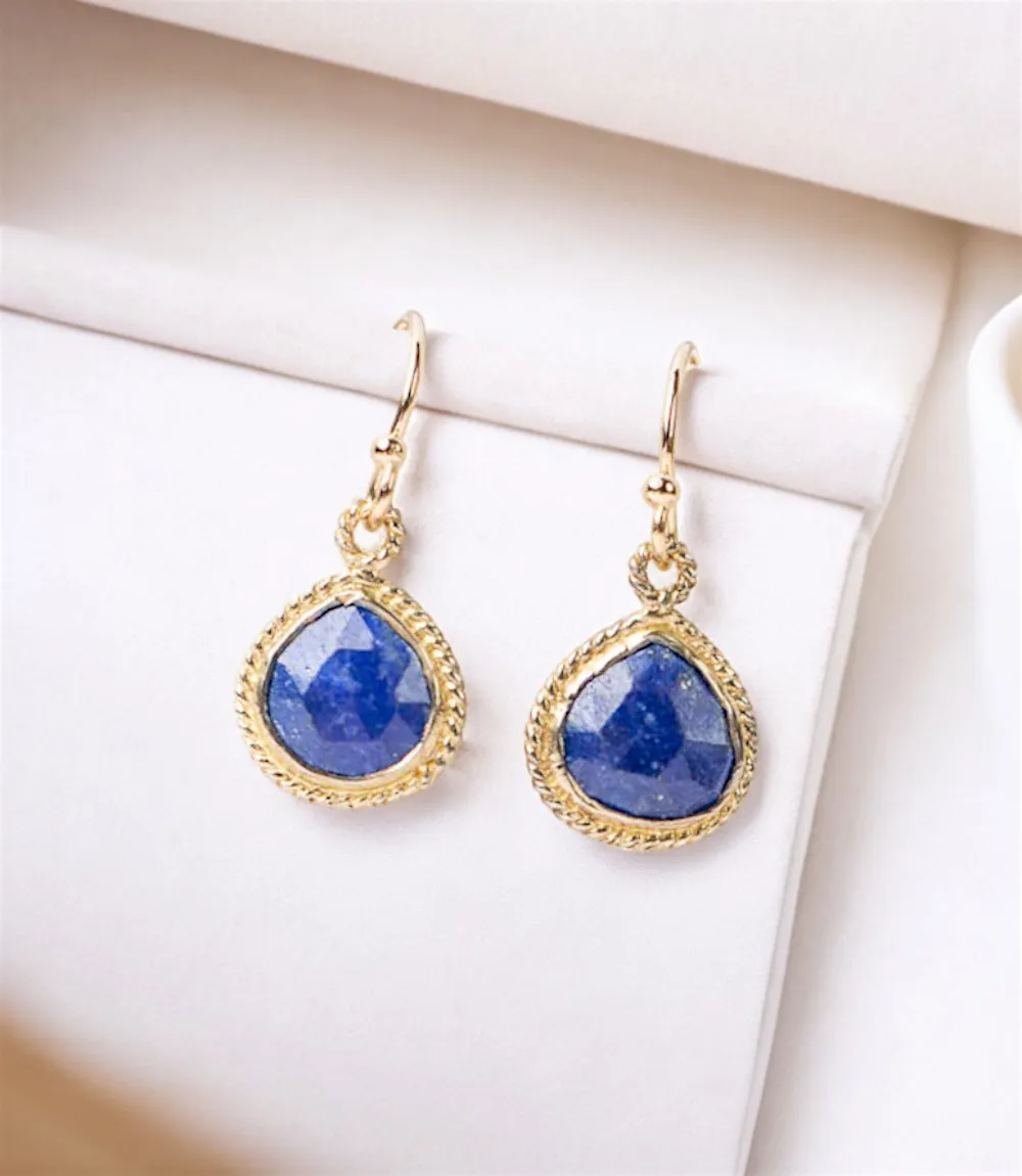 Lapis Stone Drop Earrings