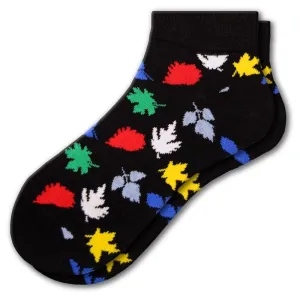 Leaf Pattern Ankle Cotton Socks