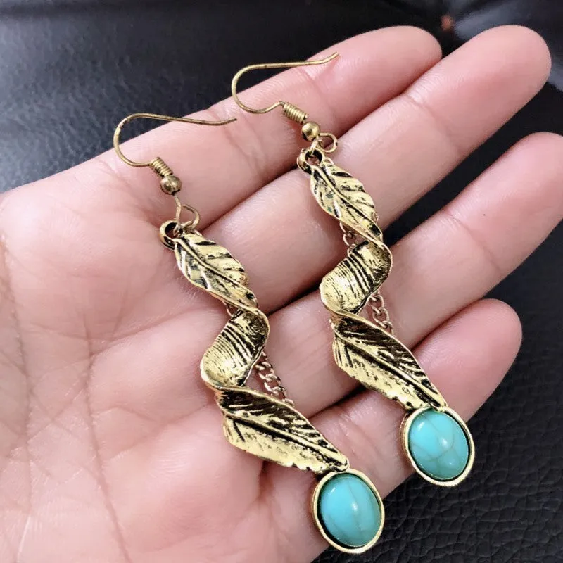 Leaf Turquoise Earrings