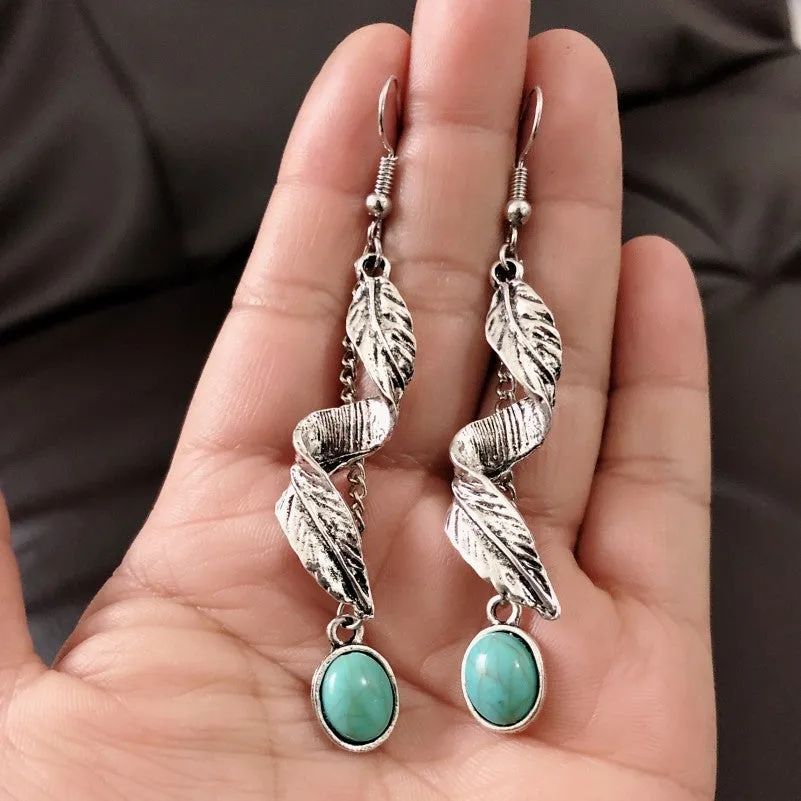 Leaf Turquoise Earrings