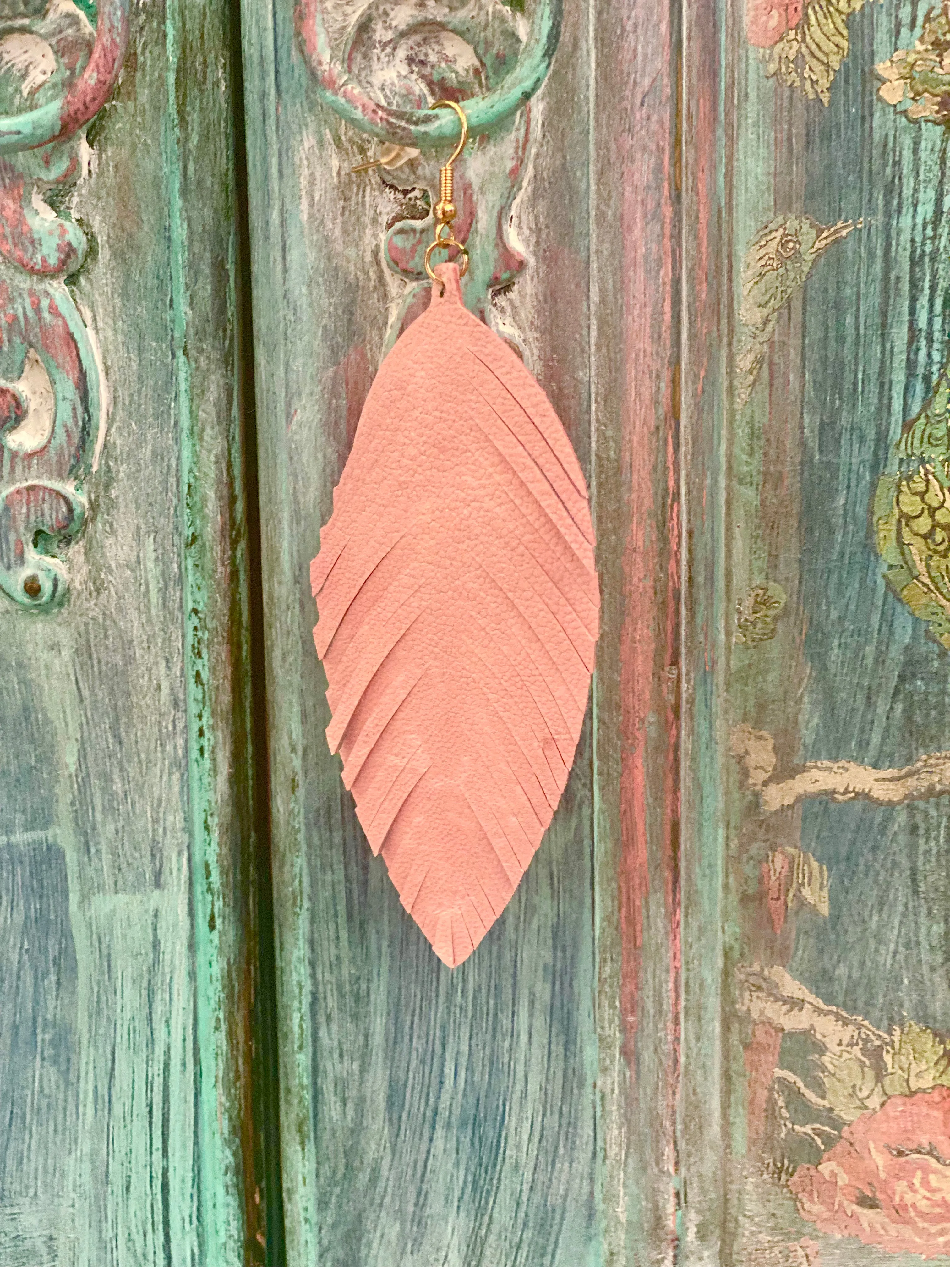 Leather Feather earrings