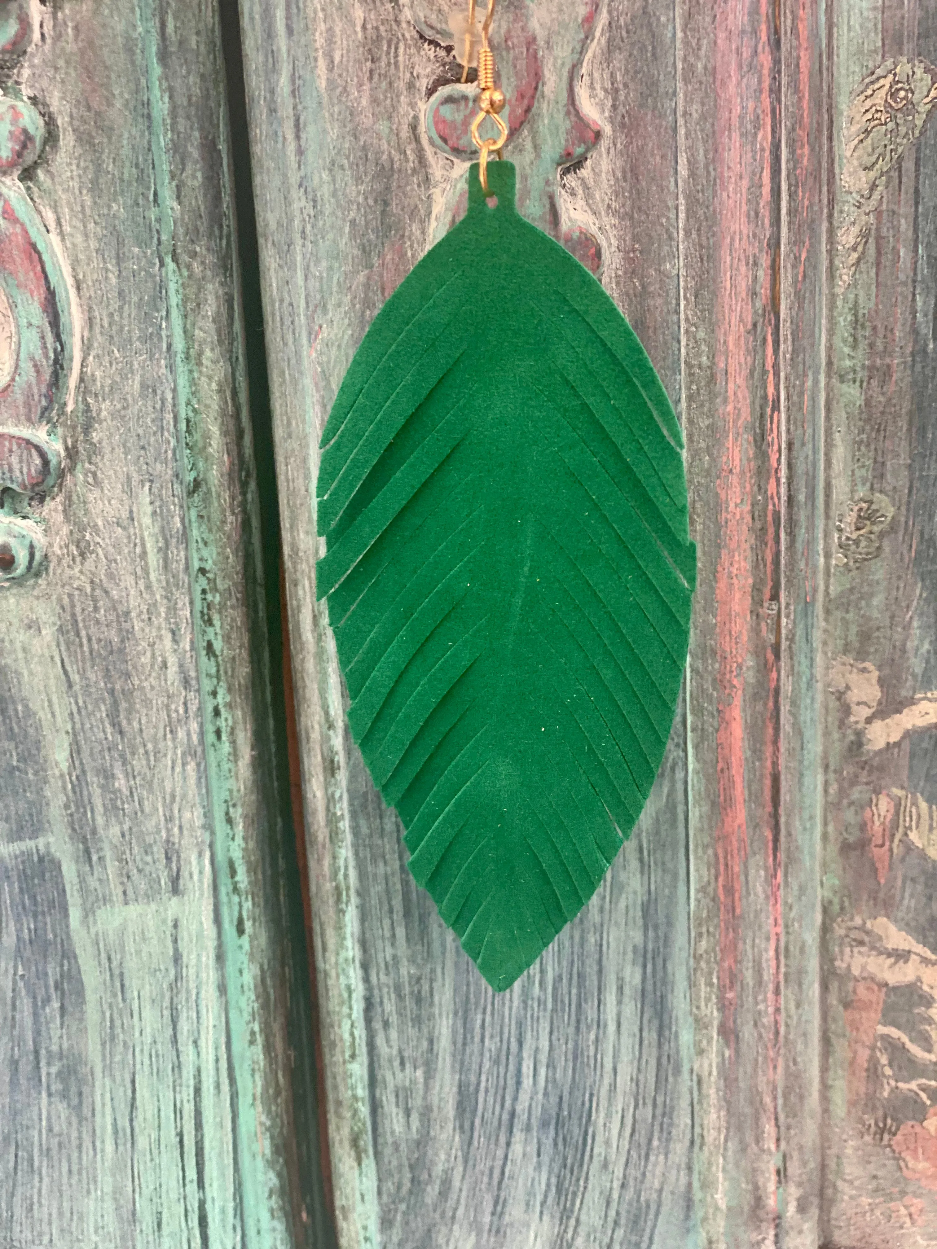 Leather Feather earrings