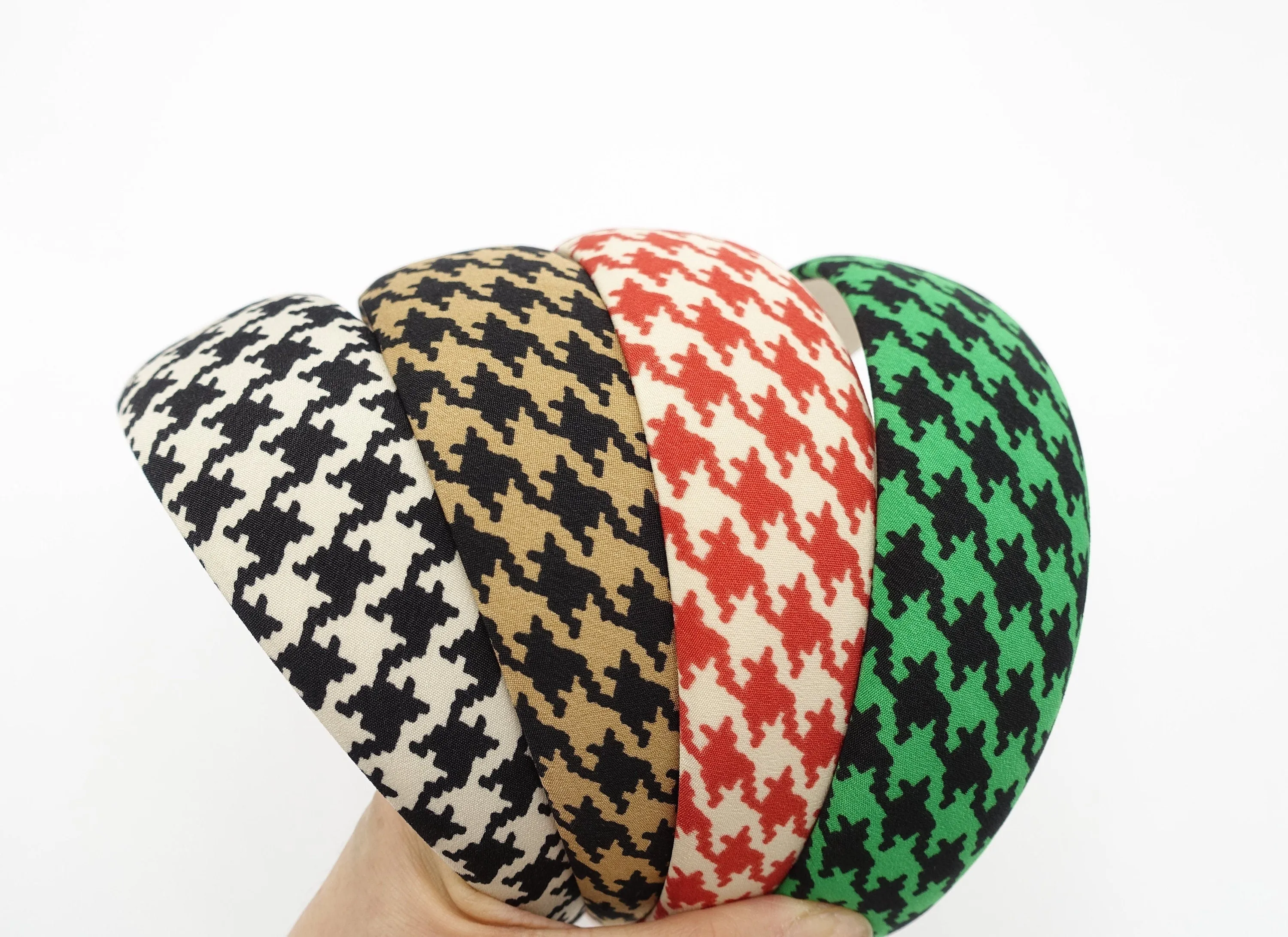 lightly padded houndstooth check headband simple Autumn headband