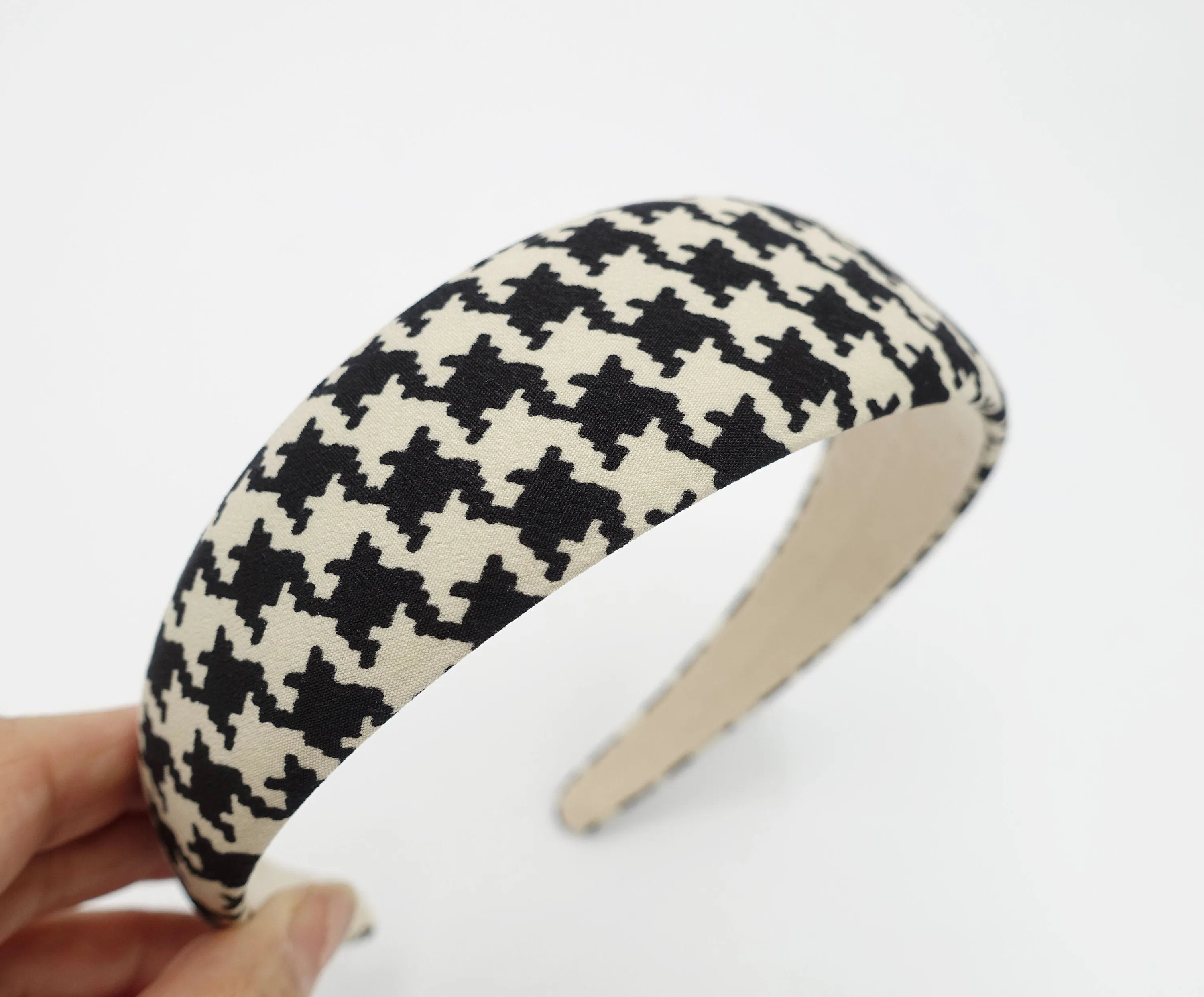 lightly padded houndstooth check headband simple Autumn headband