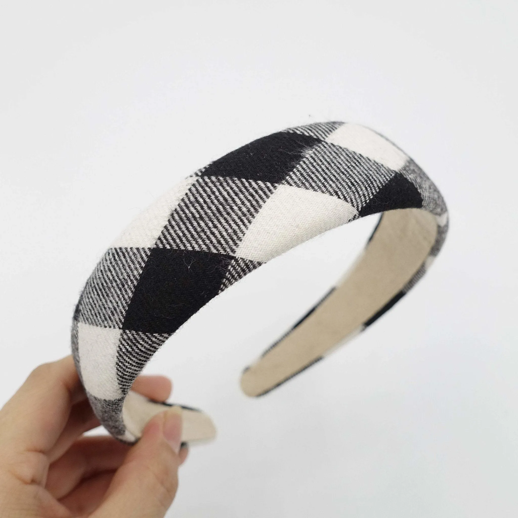 lightly padded woolen argyle check headband headband women hairband Fall Winter hair accessory