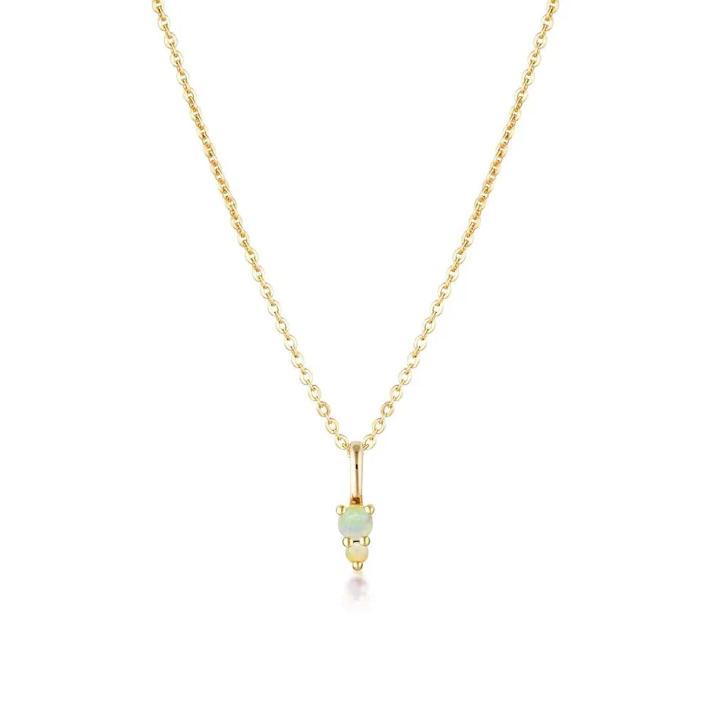 Linda Tahija Binary Gemstone Necklace, Opal, Gold or Silver