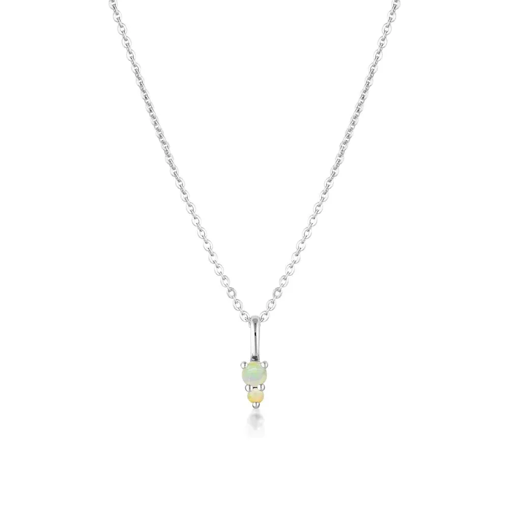 Linda Tahija Binary Gemstone Necklace, Opal, Gold or Silver