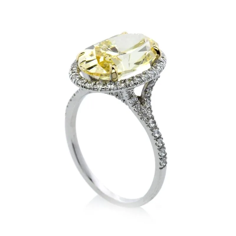 Lucille Canary Oval Borderset Ring