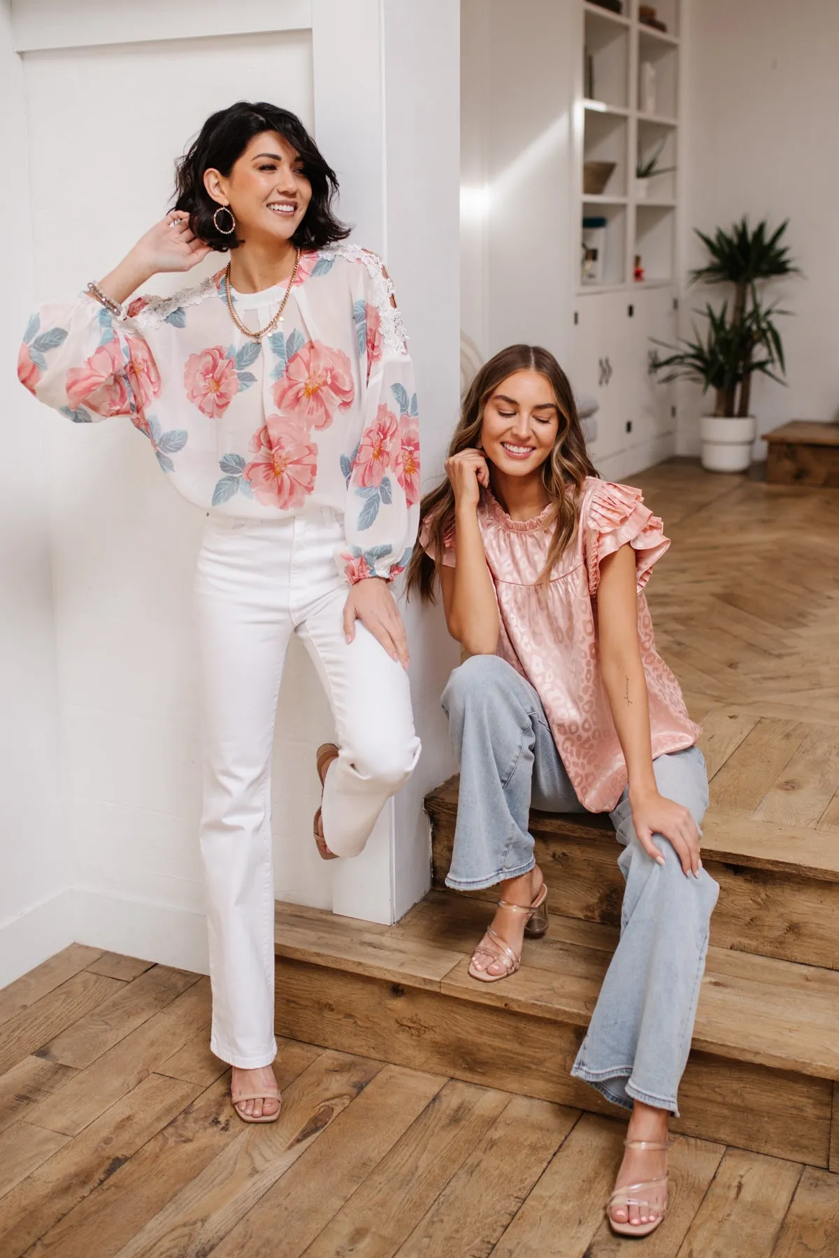 Maisy Floral Blouse in Ivory