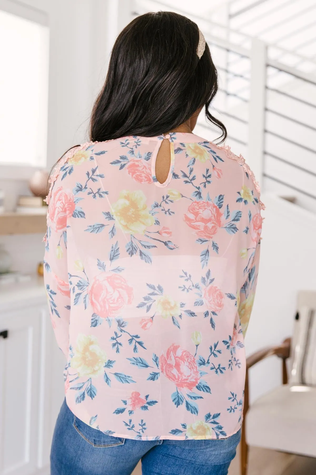 Maisy Floral Blouse in Peach