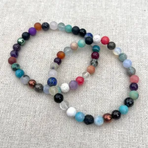 Manifestation 6mm Beaded Bracelet - Crystal Mix