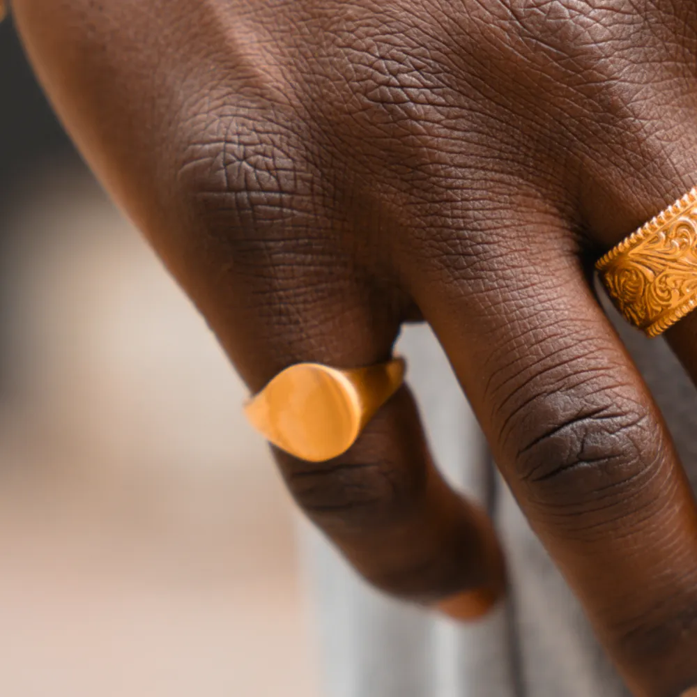 Matte Signet Ring - Gold