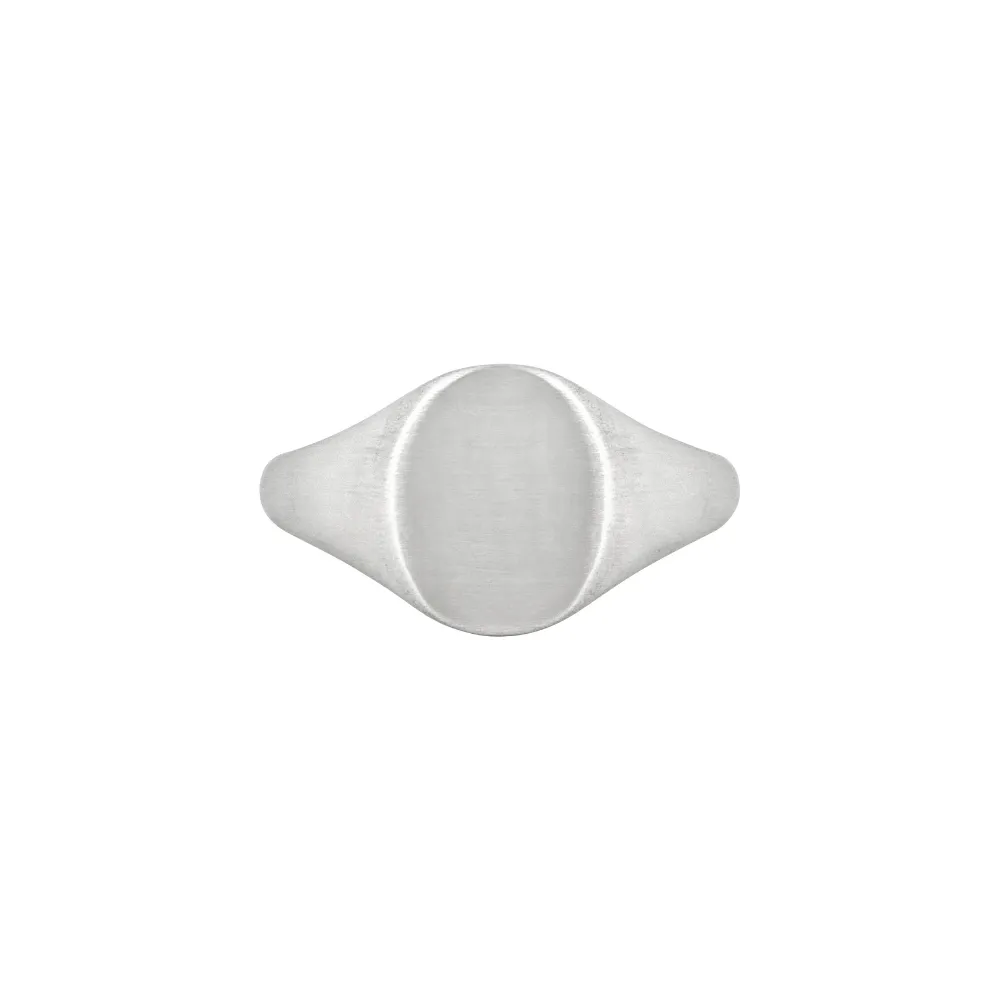 Matte Signet Ring - Silver