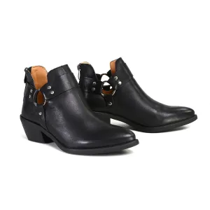 Milwaukee Performance Leather MBL9443 Women's 'Sleek' Black Leather Harness Ring Shoe