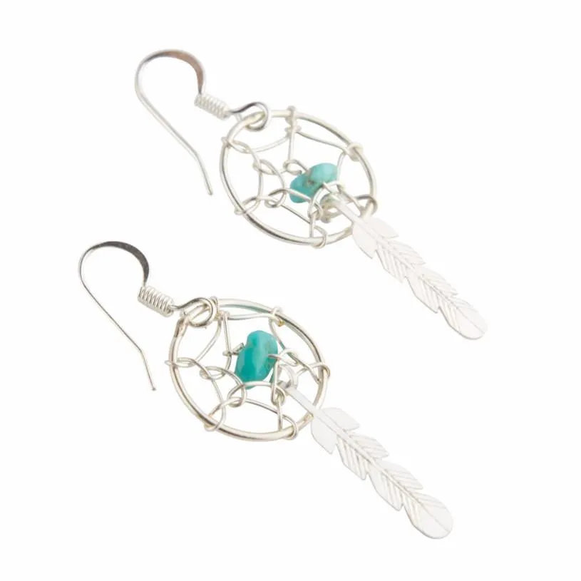 Mini Dreamcatcher Navajo Earrings - Sterling Silver