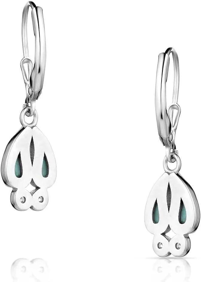 Montana Silversmiths Kristy Titus Tracker's Trail Elk Tracks Teardrop Turquoise Dangle Earrings