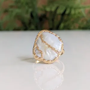 Mother of Pearl Kintsugi ring