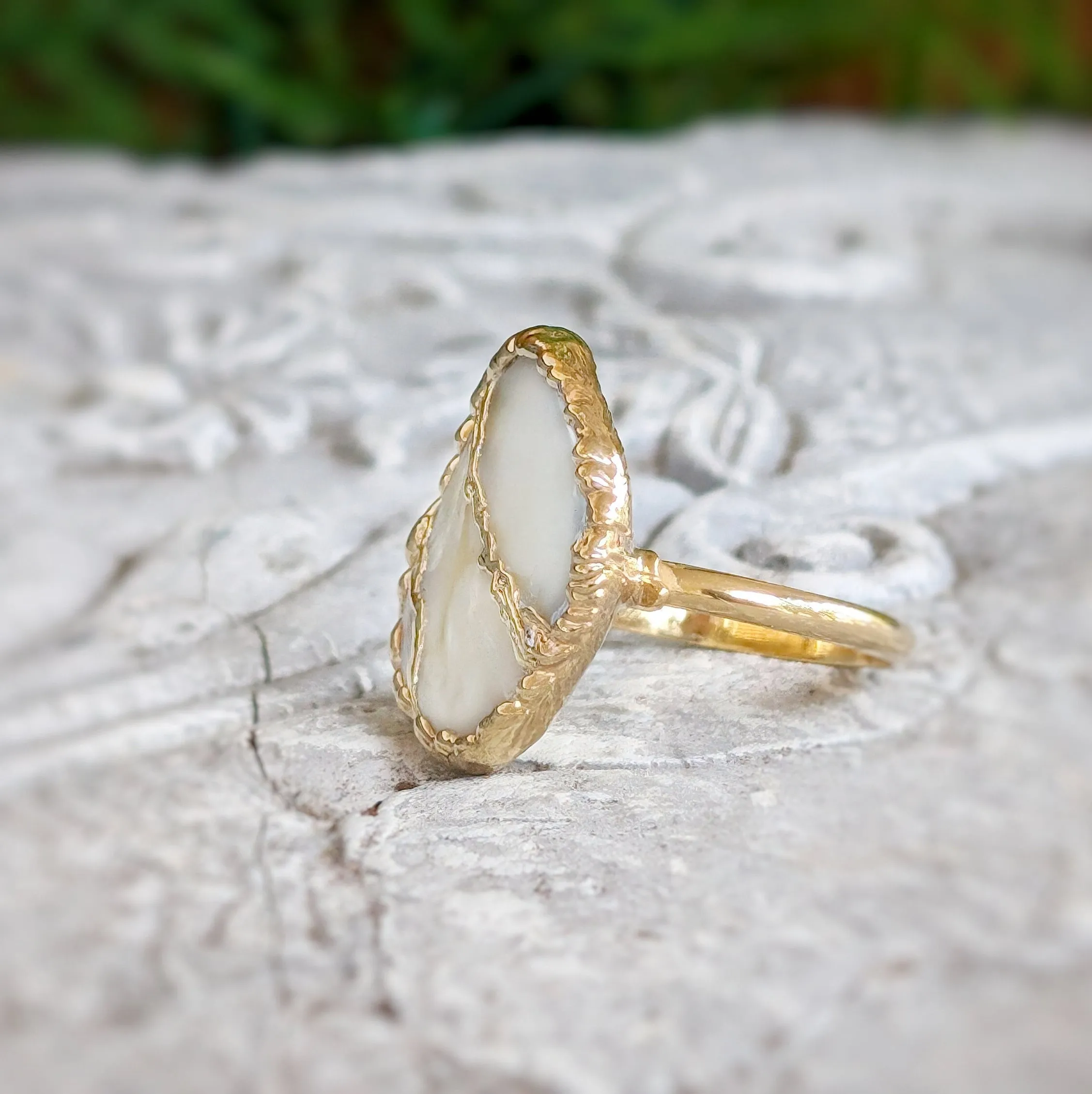 Mother of Pearl Kintsugi ring