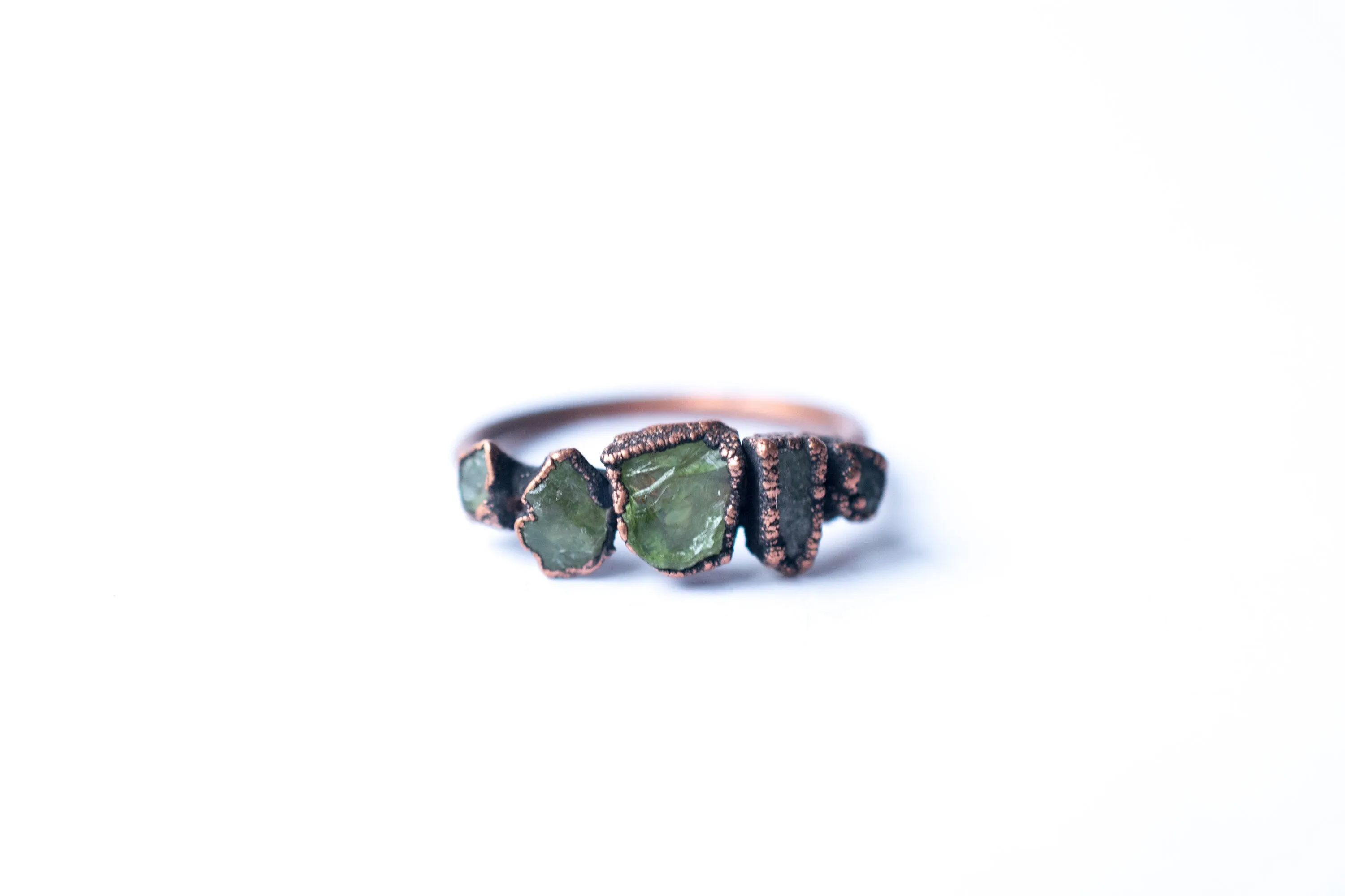 Multi Stone Ring | Green Peridot ring