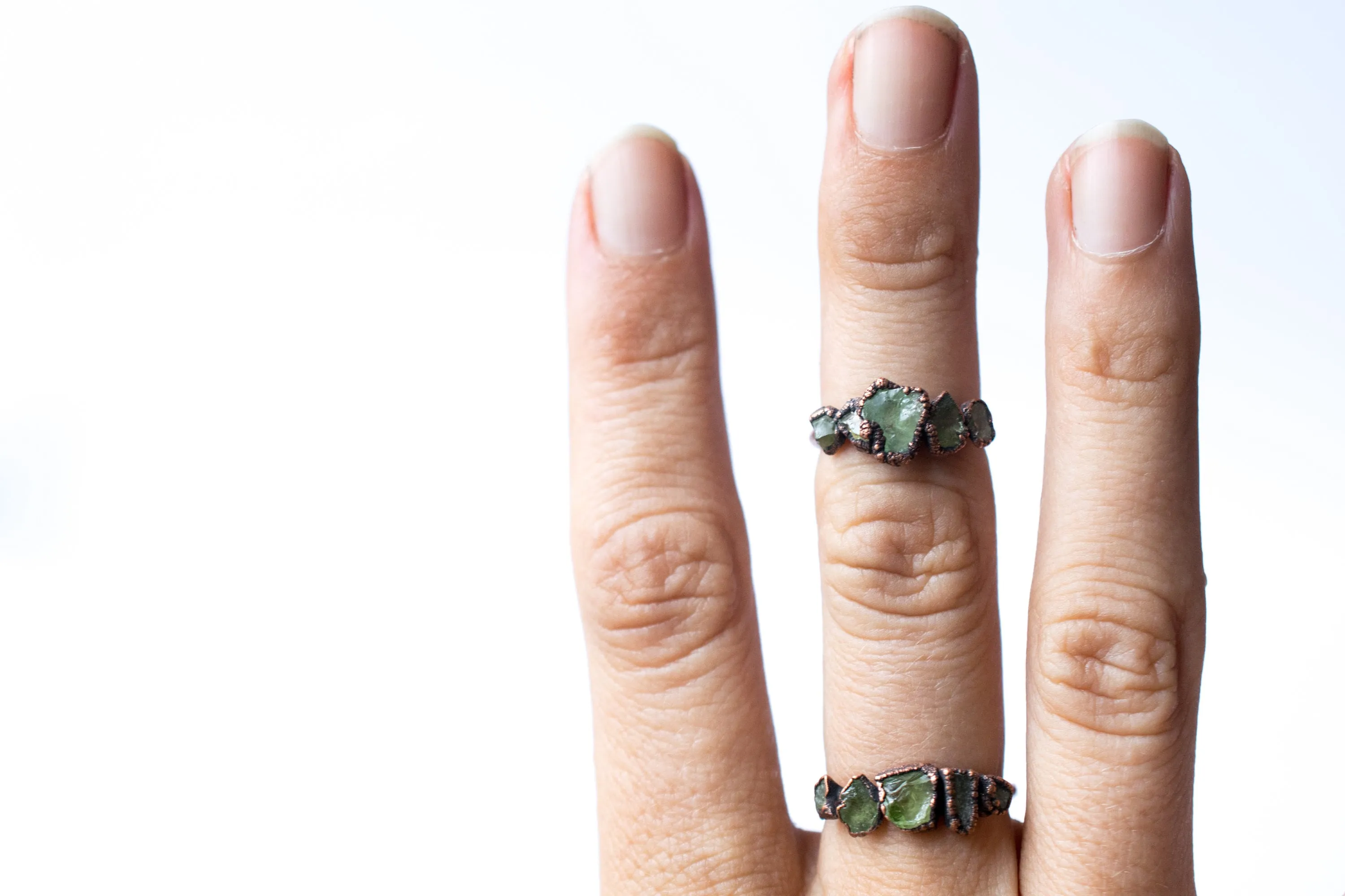 Multi Stone Ring | Green Peridot ring