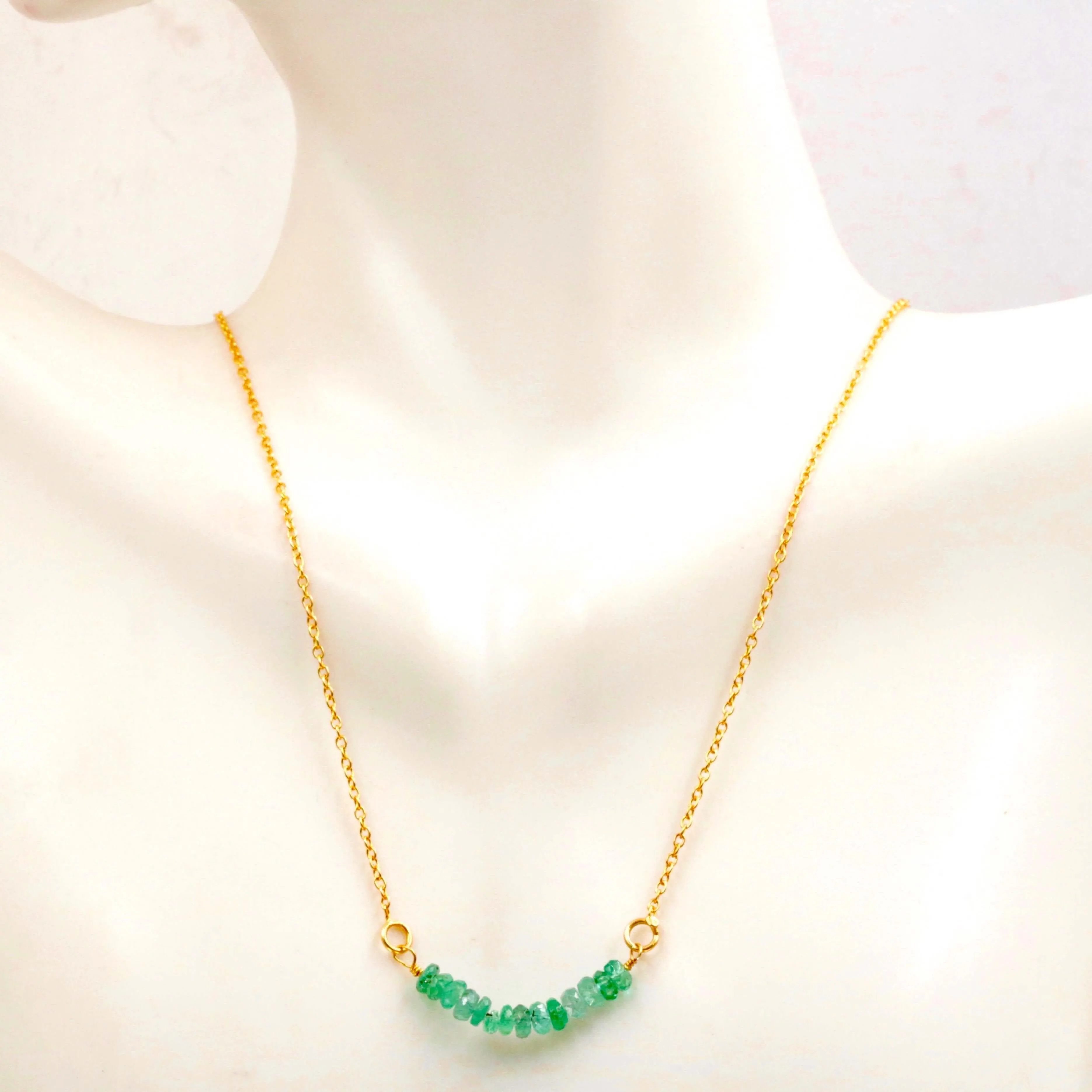 Natural Birthstone Necklace Sapphire Ruby & Emerald Necklace Dainty Necklace Birthstone jewelry healing necklace Adjustable necklace SKU: 6142205 – 6142211