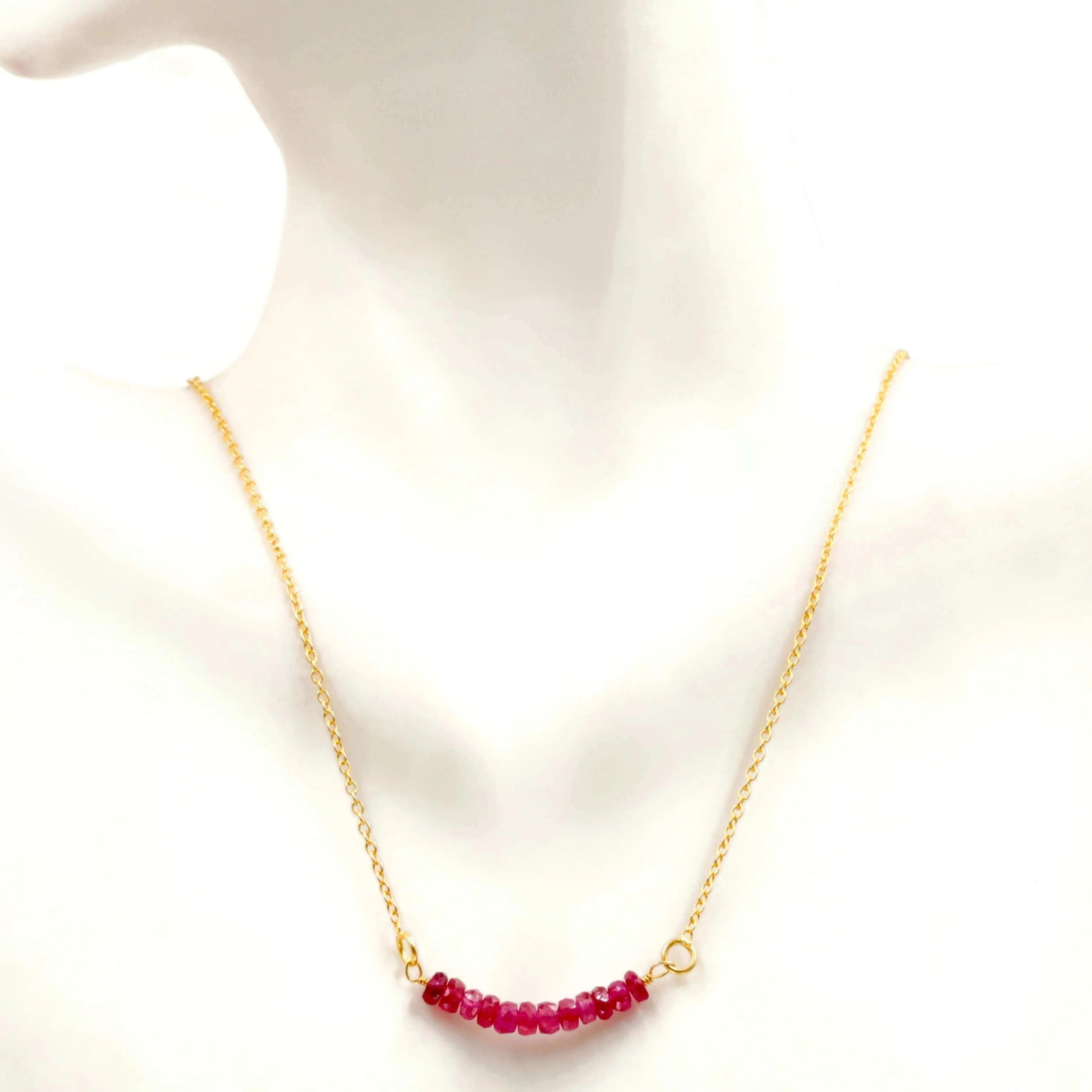 Natural Birthstone Necklace Sapphire Ruby & Emerald Necklace Dainty Necklace Birthstone jewelry healing necklace Adjustable necklace SKU: 6142205 – 6142211