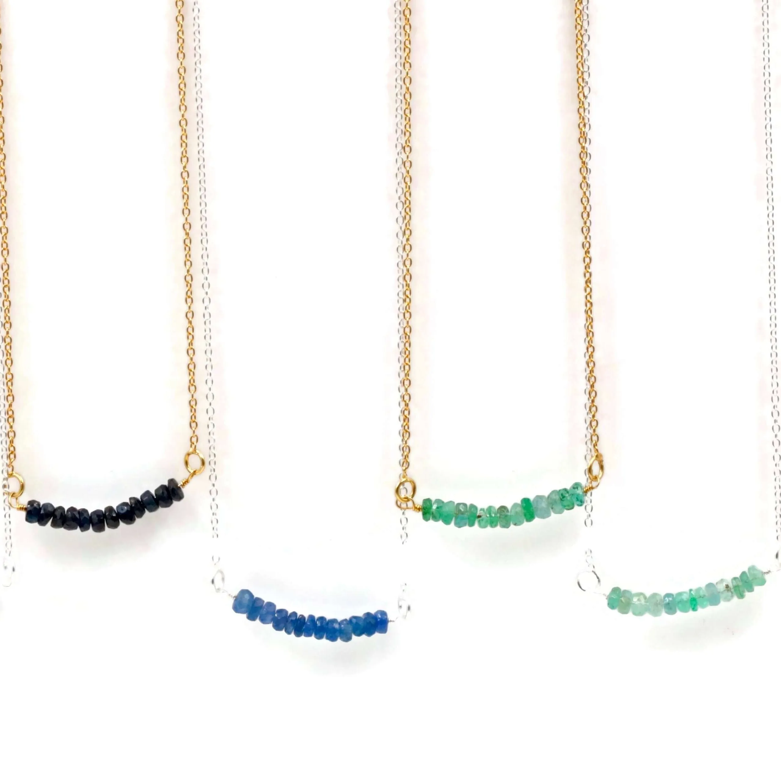 Natural Birthstone Necklace Sapphire Ruby & Emerald Necklace Dainty Necklace Birthstone jewelry healing necklace Adjustable necklace SKU: 6142205 – 6142211