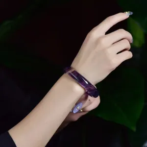 Natural fluorite bracelet iridescence -Amethyst round bracelet!