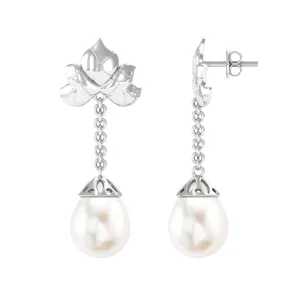 Natural Freshwater Pearl Dangle Earrings in Bead Set