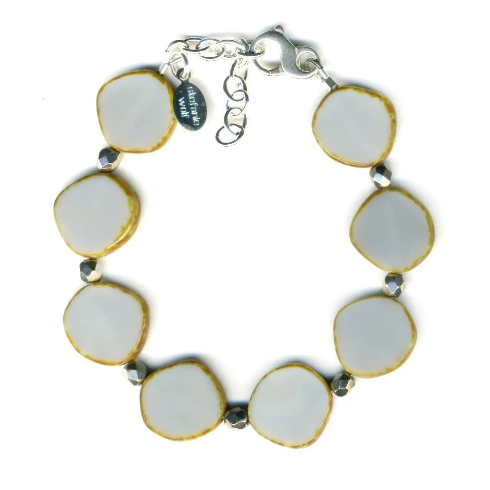 Ocean Blues Mix Small Circle Glass Beaded Bracelet