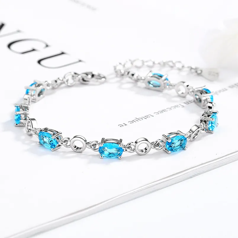 Ocean Heart Bracelet Blue Crystal